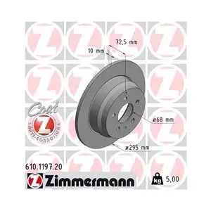 Zimmermann 610.1197.20 Bremsscheiben 2 Stück VOLVO Zimmermann 610.1197.20 Bremsscheiben 2 Stück VOLVO