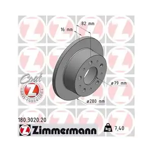 ZIMMERMANN 180.3020.20 Bremsscheiben 2 Stück für FIAT CITROËN PEUGEOT ZIMMERMANN 180.3020.20 Bremsscheiben 2 Stück für FIAT CITROËN PEUGEOT