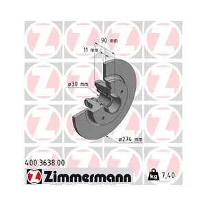 ZIMMERMANN 400.3638.00 Bremsscheiben 2 Stück MERCEDES-BENZ ZIMMERMANN 400.3638.00 Bremsscheiben 2 Stück MERCEDES-BENZ