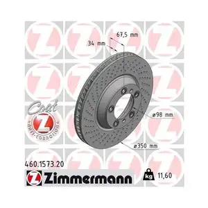 Original ZIMMERMANN 460.1573.20 Bremsscheiben 2 Stück für PORSCHE Original ZIMMERMANN 460.1573.20 Bremsscheiben 2 Stück für PORSCHE