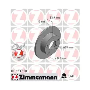 ZIMMERMANN 100.1237.20 Bremsscheiben 2 Stück AUDI ZIMMERMANN 100.1237.20 Bremsscheiben 2 Stück AUDI
