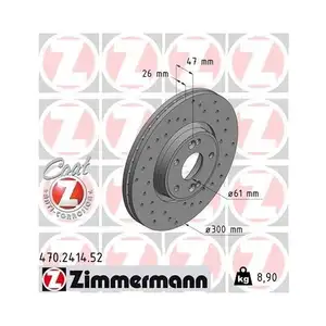 Original ZIMMERMANN 470.2414.52 Bremsscheiben 2 Stück für RENAULT Original ZIMMERMANN 470.2414.52 Bremsscheiben 2 Stück für RENAULT