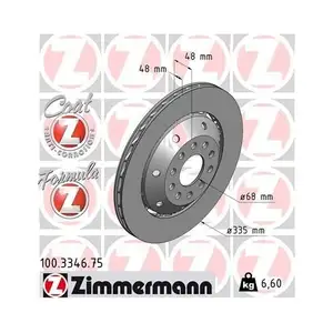 Original Zimmermann 100.3346.75 Bremsscheiben 2 Stück für AUDI Original Zimmermann 100.3346.75 Bremsscheiben 2 Stück für AUDI