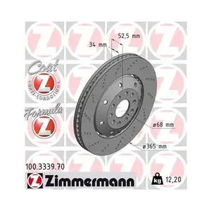 Original ZIMMERMANN 100.3339.70 Bremsscheiben 2 Stück für AUDI Original ZIMMERMANN 100.3339.70 Bremsscheiben 2 Stück für AUDI