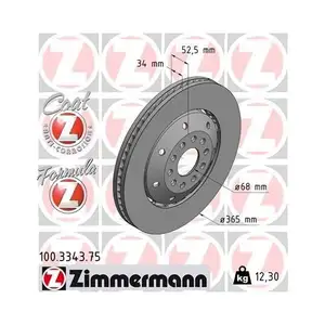 Original ZIMMERMANN 100.3343.75 Bremsscheiben 2 Stück für AUDI Original ZIMMERMANN 100.3343.75 Bremsscheiben 2 Stück für AUDI