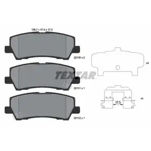 Bremsbelagsatz Scheibenbremse Textar 2211001 für Ford für Ford Usa Hinterachse Bremsbelagsatz Scheibenbremse Textar 2211001 für Ford für Ford Usa Hinterachse