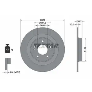 TEXTAR 92267403 Bremsscheiben 2 Stück MITSUBISHI TEXTAR 92267403 Bremsscheiben 2 Stück MITSUBISHI
