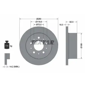 TEXTAR 92157403 Bremsscheiben 2 Stück hinten für CITROËN TEXTAR 92157403 Bremsscheiben 2 Stück hinten für CITROËN