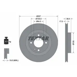 TEXTAR 92282503 Bremsscheiben 2 Stück vorne CITROËN TEXTAR 92282503 Bremsscheiben 2 Stück vorne CITROËN