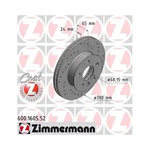 ZIMMERMANN 600.1605.52 Bremsscheiben 2 Stück für VW ZIMMERMANN 600.1605.52 Bremsscheiben 2 Stück für VW