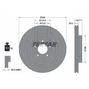 TEXTAR 92177105 Bremsscheiben 2 Stück vorne CHRYSLER TEXTAR 92177105 Bremsscheiben 2 Stück vorne CHRYSLER