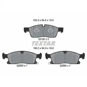 Bremsbelagsatz Scheibenbremse Textar 2519209 Q+ für Jeep Vorderachse Bremsbelagsatz Scheibenbremse Textar 2519209 Q+ für Jeep Vorderachse