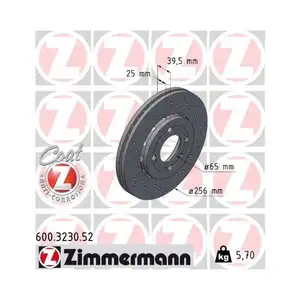 Original ZIMMERMANN 600.3230.52 Bremsscheiben 2 Stück für VW Original ZIMMERMANN 600.3230.52 Bremsscheiben 2 Stück für VW