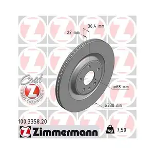 ZIMMERMANN 100.3358.20 Bremsscheiben 2 Stück AUDI ZIMMERMANN 100.3358.20 Bremsscheiben 2 Stück AUDI