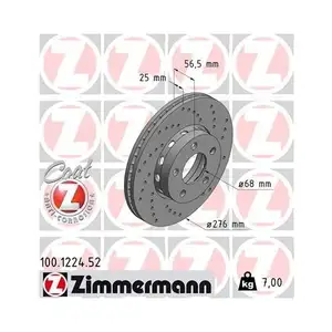 Original ZIMMERMANN 100.1224.52 Bremsscheiben 2 Stück für AUDI Original ZIMMERMANN 100.1224.52 Bremsscheiben 2 Stück für AUDI
