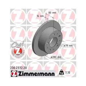 ZIMMERMANN 230.2372.20 Bremsscheiben 2 Stück FIAT ZIMMERMANN 230.2372.20 Bremsscheiben 2 Stück FIAT