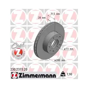 ZIMMERMANN 230.2373.20 Bremsscheiben 2 Stück FIAT ZIMMERMANN 230.2373.20 Bremsscheiben 2 Stück FIAT