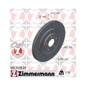 Zimmermann 100.3338.20 Bremsscheiben 2 Stück AUDI Zimmermann 100.3338.20 Bremsscheiben 2 Stück AUDI