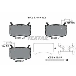 Bremsbelagsatz Scheibenbremse Textar 2209101 für Alfa Romeo Vorderachse Bremsbelagsatz Scheibenbremse Textar 2209101 für Alfa Romeo Vorderachse