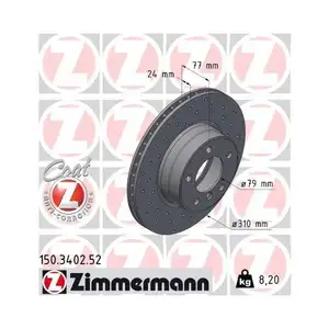 Original ZIMMERMANN 150.3402.52 Bremsscheiben 2 Stück für BMW Original ZIMMERMANN 150.3402.52 Bremsscheiben 2 Stück für BMW