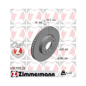 Zimmermann 610.1195.20 Bremsscheiben 2 Stück VOLVO Zimmermann 610.1195.20 Bremsscheiben 2 Stück VOLVO