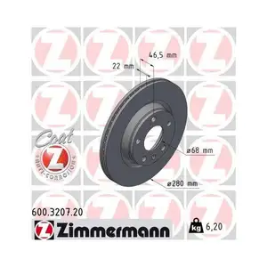 Zimmermann 600.3207.20 Bremsscheiben 2 Stück AUDI Zimmermann 600.3207.20 Bremsscheiben 2 Stück AUDI
