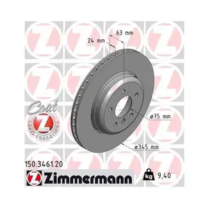 Zimmermann 150.3461.20 Bremsscheiben 2 Stück BMW Zimmermann 150.3461.20 Bremsscheiben 2 Stück BMW