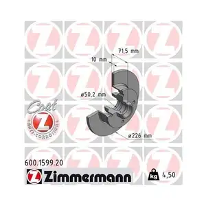 ZIMMERMANN 600.1599.20 Bremsscheiben 2 Stück ZIMMERMANN 600.1599.20 Bremsscheiben 2 Stück