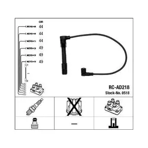 NGK 0518 Zündleitungssatz RC-AD218 für AUDI, VW, SKODA, ALFA NGK 0518 Zündleitungssatz RC-AD218 für AUDI, VW, SKODA, ALFA