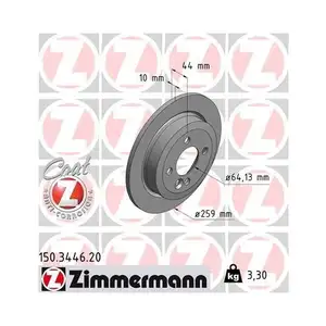 Zimmermann 150.3446.20 Bremsscheiben 2 Stück MINI Zimmermann 150.3446.20 Bremsscheiben 2 Stück MINI