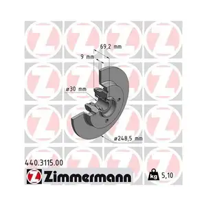 Zimmermann 440.3115.00 Bremsscheiben 2 Stück PEUGEOT Zimmermann 440.3115.00 Bremsscheiben 2 Stück PEUGEOT