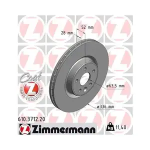 Zimmermann 610.3712.20 Bremsscheiben 2 Stück VOLVO Zimmermann 610.3712.20 Bremsscheiben 2 Stück VOLVO