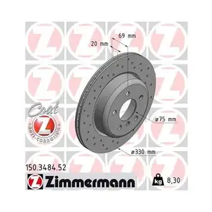 ZIMMERMANN 150.3484.52 Bremsscheiben 2 St&uuml;ck f&uuml;r BMW