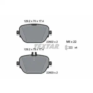 Bremsbelagsatz Scheibenbremse Textar 2260201 Q+ für Mercedes Benz Hinterachse Bremsbelagsatz Scheibenbremse Textar 2260201 Q+ für Mercedes Benz Hinterachse