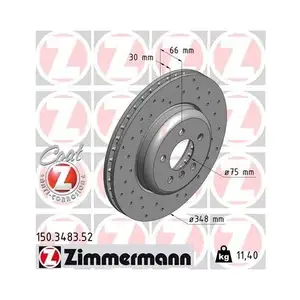 ZIMMERMANN 150.3483.52 Bremsscheiben 2 Stück für BMW ZIMMERMANN 150.3483.52 Bremsscheiben 2 Stück für BMW