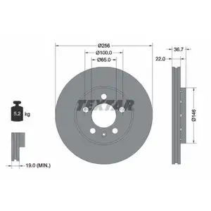 Original TEXTAR 92082205 Bremsscheiben 2 Stück für SKODA Original TEXTAR 92082205 Bremsscheiben 2 Stück für SKODA