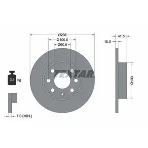 TEXTAR 92020800 Bremsscheiben 2 Stück TEXTAR 92020800 Bremsscheiben 2 Stück