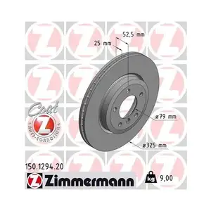 Zimmermann 150.1294.20 Bremsscheiben 2 Stück BMW Zimmermann 150.1294.20 Bremsscheiben 2 Stück BMW