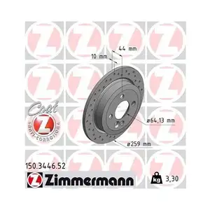 Original ZIMMERMANN 150.3446.52 Bremsscheiben 2 Stück für MINI Original ZIMMERMANN 150.3446.52 Bremsscheiben 2 Stück für MINI