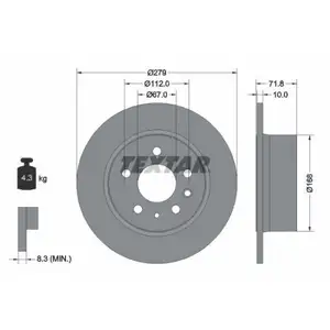 TEXTAR 92032600 Bremsscheiben 2 Stück hinten für MERCEDES-BENZ TEXTAR 92032600 Bremsscheiben 2 Stück hinten für MERCEDES-BENZ