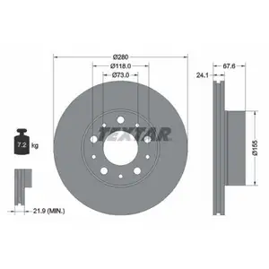 Original TEXTAR 92275105 Bremsscheiben 2 Stück vorne für FIAT Original TEXTAR 92275105 Bremsscheiben 2 Stück vorne für FIAT