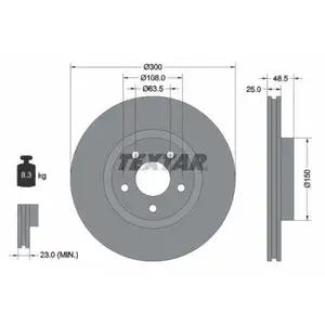 Original TEXTAR 92141305 Bremsscheiben 2 Stück vorne für FORD Original TEXTAR 92141305 Bremsscheiben 2 Stück vorne für FORD