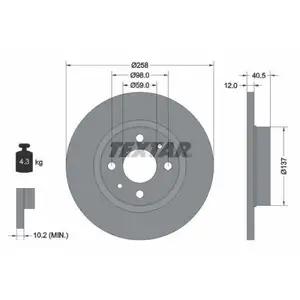 TEXTAR 92041503 Bremsscheiben 2 Stück FIAT TEXTAR 92041503 Bremsscheiben 2 Stück FIAT
