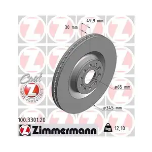 Zimmermann 100.3301.20 Bremsscheiben 2 Stück VW Zimmermann 100.3301.20 Bremsscheiben 2 Stück VW