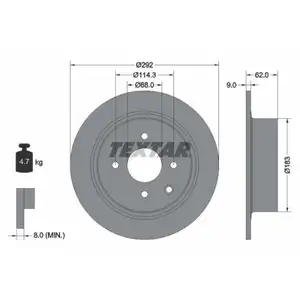 TEXTAR 92234303 Bremsscheiben 2 Stück hinten NISSAN TEXTAR 92234303 Bremsscheiben 2 Stück hinten NISSAN