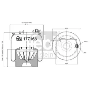 FEBI BILSTEIN 177168 Luftfederbalg FEBI BILSTEIN 177168 Luftfederbalg