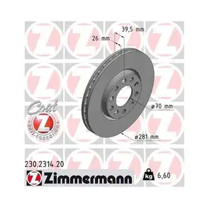 ZIMMERMANN 230.2314.20 Bremsscheiben 2 Stück FIAT ZIMMERMANN 230.2314.20 Bremsscheiben 2 Stück FIAT