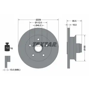 TEXTAR 92053000 Bremsscheiben 2 Stück vorne für VW TEXTAR 92053000 Bremsscheiben 2 Stück vorne für VW