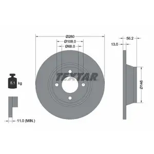 TEXTAR 92060400 Bremsscheiben 2 St&uuml;ck vorne f&uuml;r AUDI