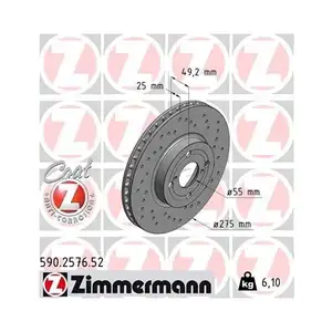 Original ZIMMERMANN 590.2576.52 Bremsscheiben 2 Stück für TOYOTA Original ZIMMERMANN 590.2576.52 Bremsscheiben 2 Stück für TOYOTA